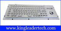 Brushed Metal Kiosk Stainless Steel Panel Mount Keyboard With Optical Trackball And FN Keys