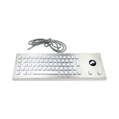 comprare Tastiera retroilluminata da scrivania, robusta, impermeabile e antivandalo con trackball ottico integrato online manufacture
